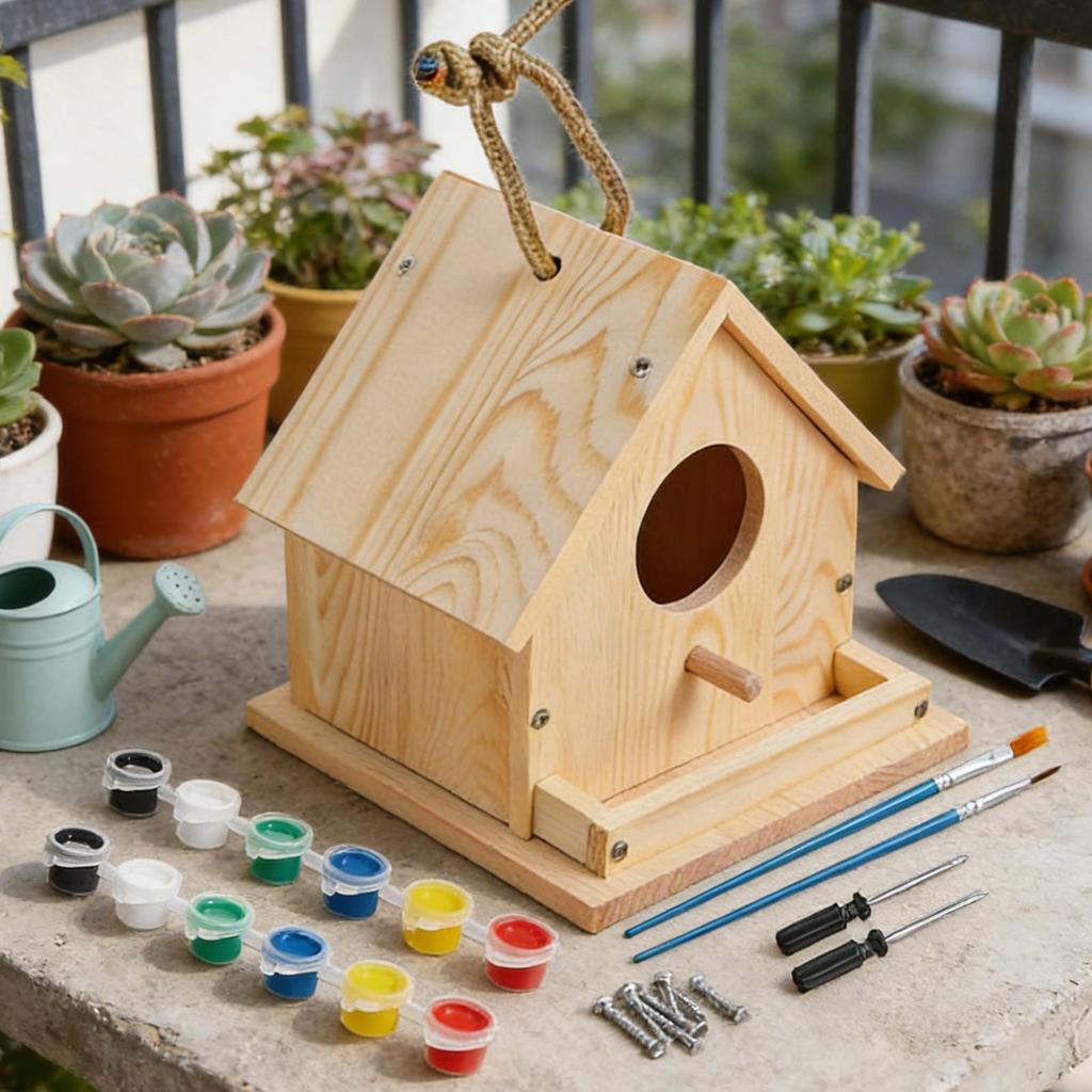 Paintable Bird House Kit Hands-On Activities Birdhouse Building Painting Kit for Spring Summer Home School Classroom Camp
