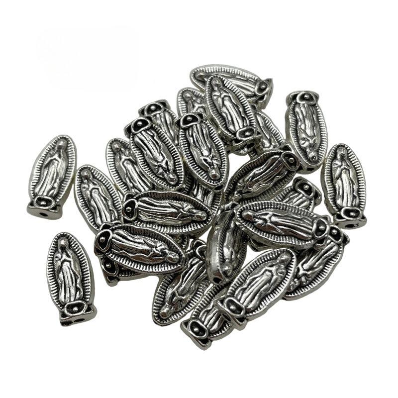

50Pcs Mix Alloy Jesus Virgin Mary Religious Saint Benedict Cross Medal Beads for Rosary Pendant Necklace Bracelet Jewelry Making