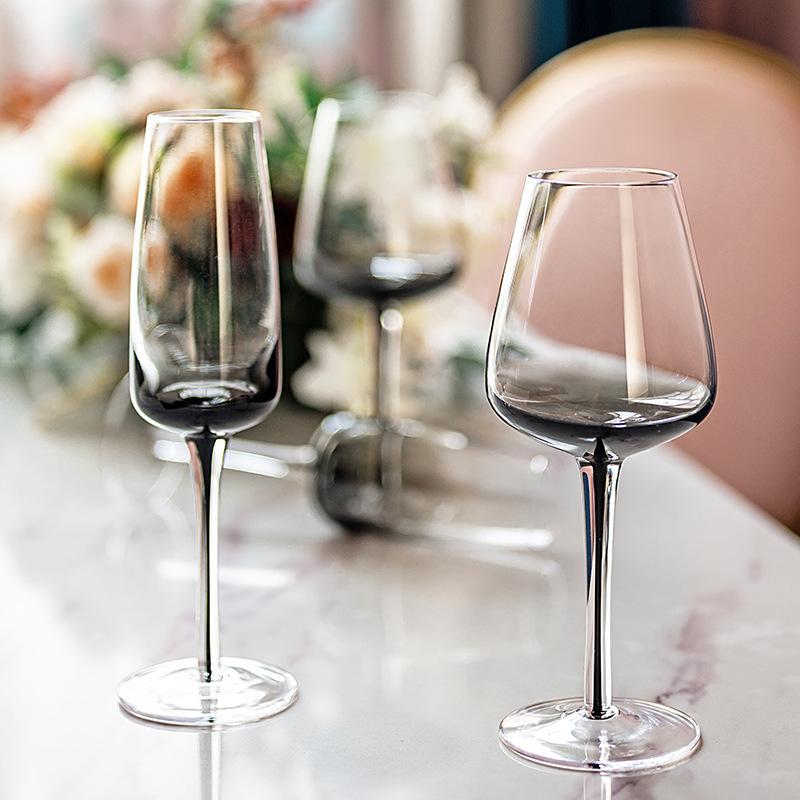 Black Stem Crystal Glass Red Wine Glass Champagne Glass Home Use Gradient Personalized Transparent Wine Goblet