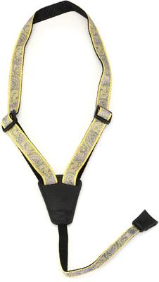 Ukulele Strap Jacquard Cradle Ukulele Strap Paisley Pattern 19UKE06 D'Addario Yellow/Purple []