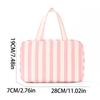 Polyester lightweight folding zone stripe makeup storage package dry wet separation wash portable handbag