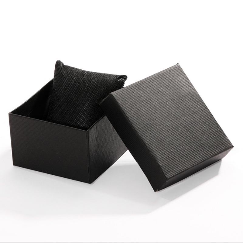 Black and Pink Square Pocket Watch Gift Box with Pillow