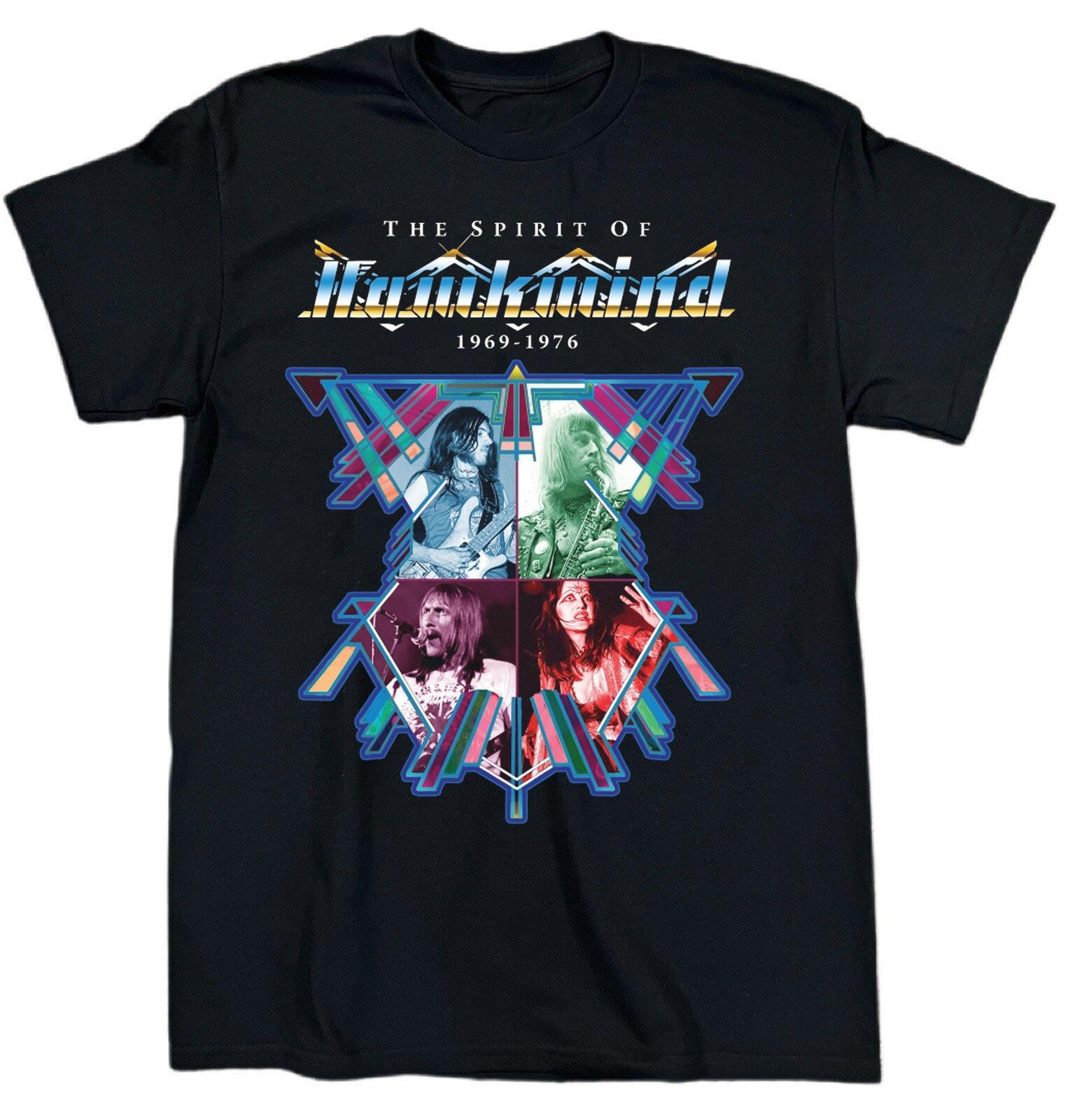 Vtg Hawkwind Band Live In Tour Cotton Black Full Size Unisex Shirt C150 XXXL