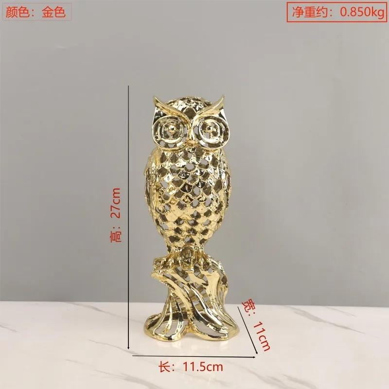 European Style Light Luxury Gold Hollowed Out Lion Horse Elephant Animal Sculpture Living Room Metal Decoration Home Accessories