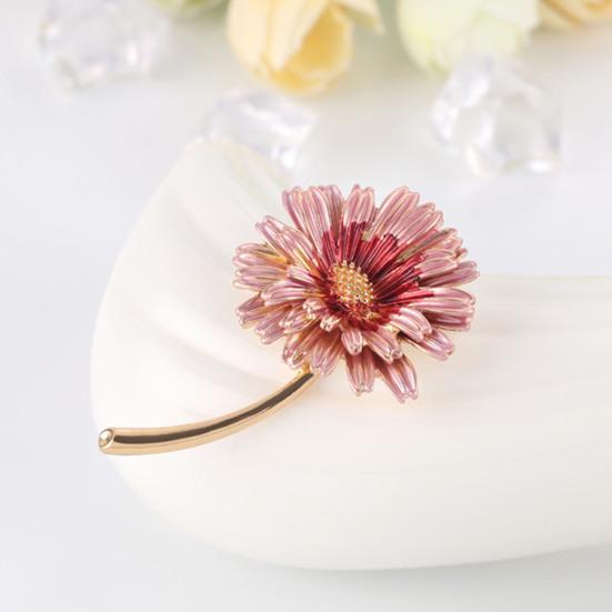 Women Brooch Gradient Enamel Flower Design Brooch Suit Lapel Sweater Dress Coat Badge Weddings Parties Daily Wear