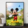 Disney Mickey Mouse Butterfly Garden Diamond Art Painting Kit 5D Handmade DIY Diamond Painting, Home Wall Decoration
