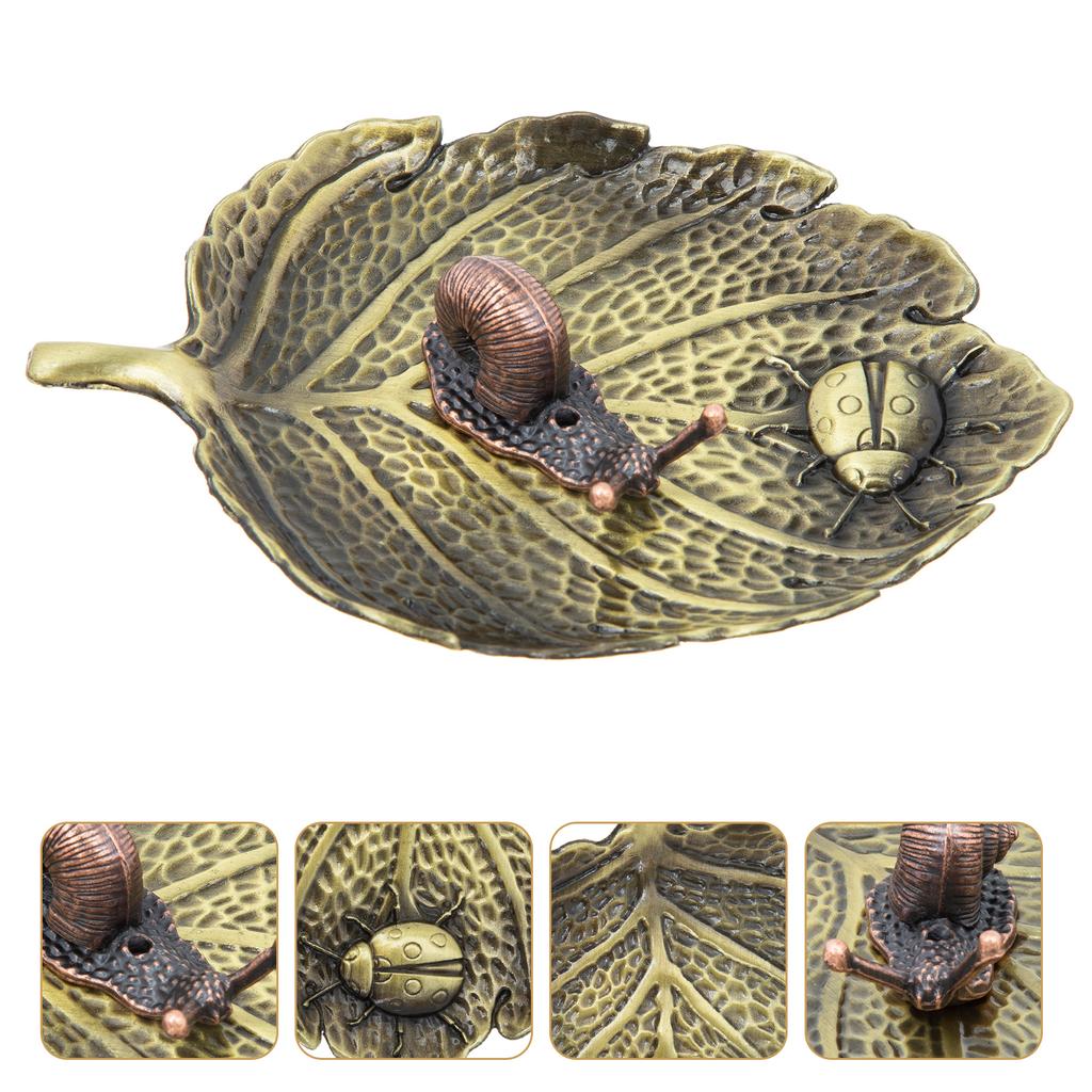 Chinese Decor Snail Leaf Scented Cuttings Incense Holder Household Burner Chic Zinc Alloy