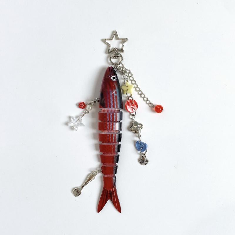 Exquisite Handmade Fish Keychain For Fishing Enthusiasts Souvenir Gifts Bag Pendant Decoration Jewelry Accessories