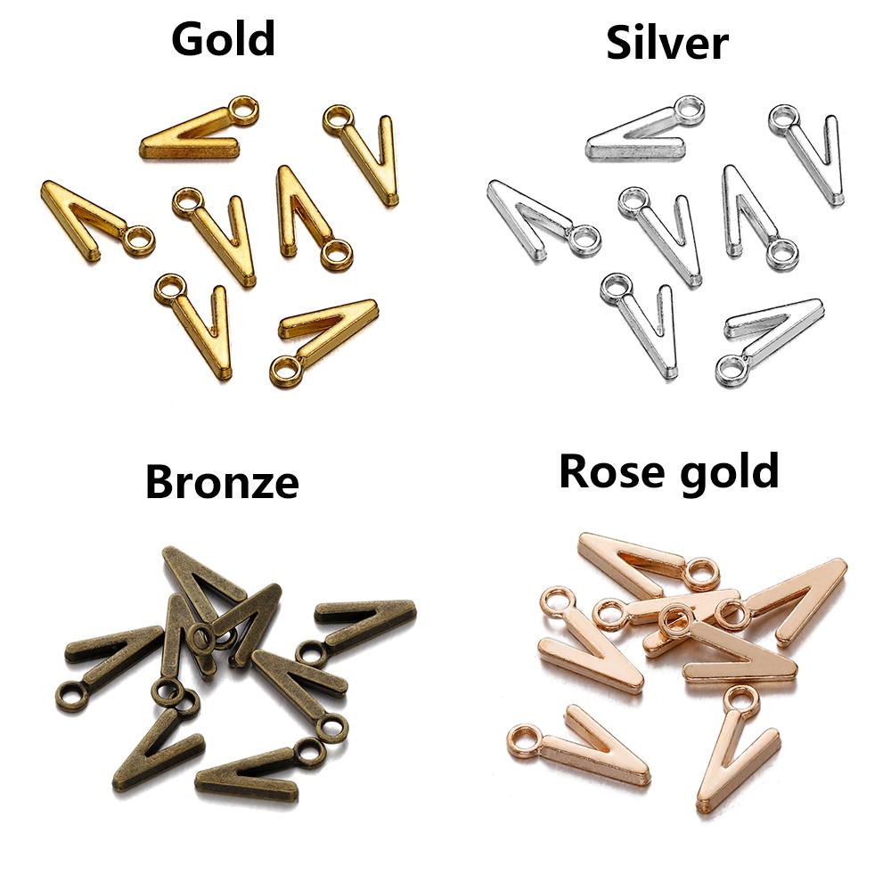26-30Pcs 7X16 mm Alloy 26 Alphabet A-Z Letters Charms Pendants For DIY Bracelet Necklace Jewelry Making Supplies Accessories