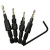 4 Pcs HSS Countersink Drill Bit Set Quick Change Hex Shank Screw #6 #8 #10 #12