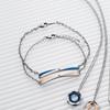 Paar Armband Paar Beliebte Marke Chirurgischer Edelstahl Allergiefrei Diamant Rosa Gold Blau [Weißklee] 4SBR016GO&4SBR016BL