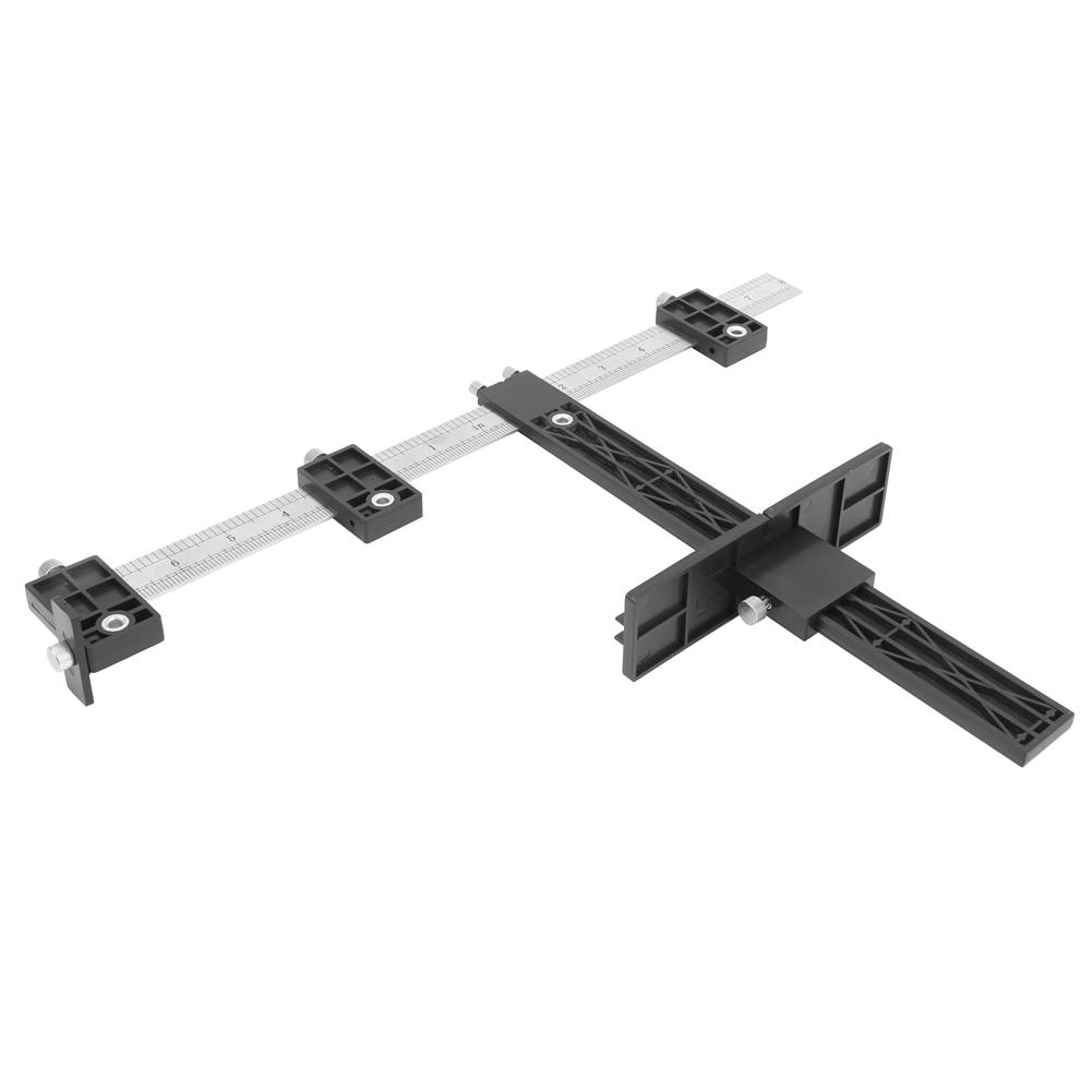 

Шаблон для мебельной фурнитуры Регулируемый локатор отверстий для ручек Многофункциональный инструмент-кондуктор для сверления по дереву