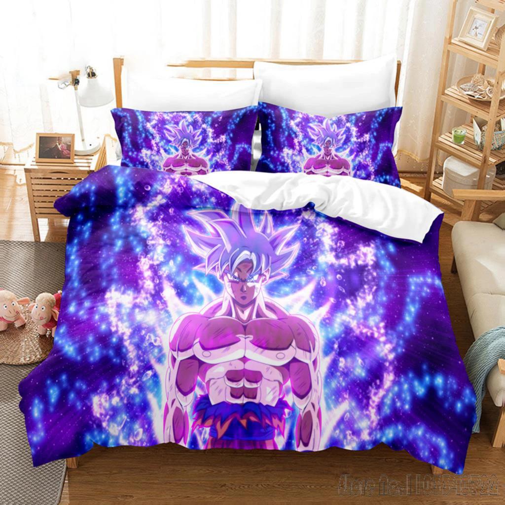 Japanese Anime Dragon Ball Duvet Cover Goku Bedding Sets For Boys Kids Teens Quilt Cover Pillowcases Children Christmas Gift