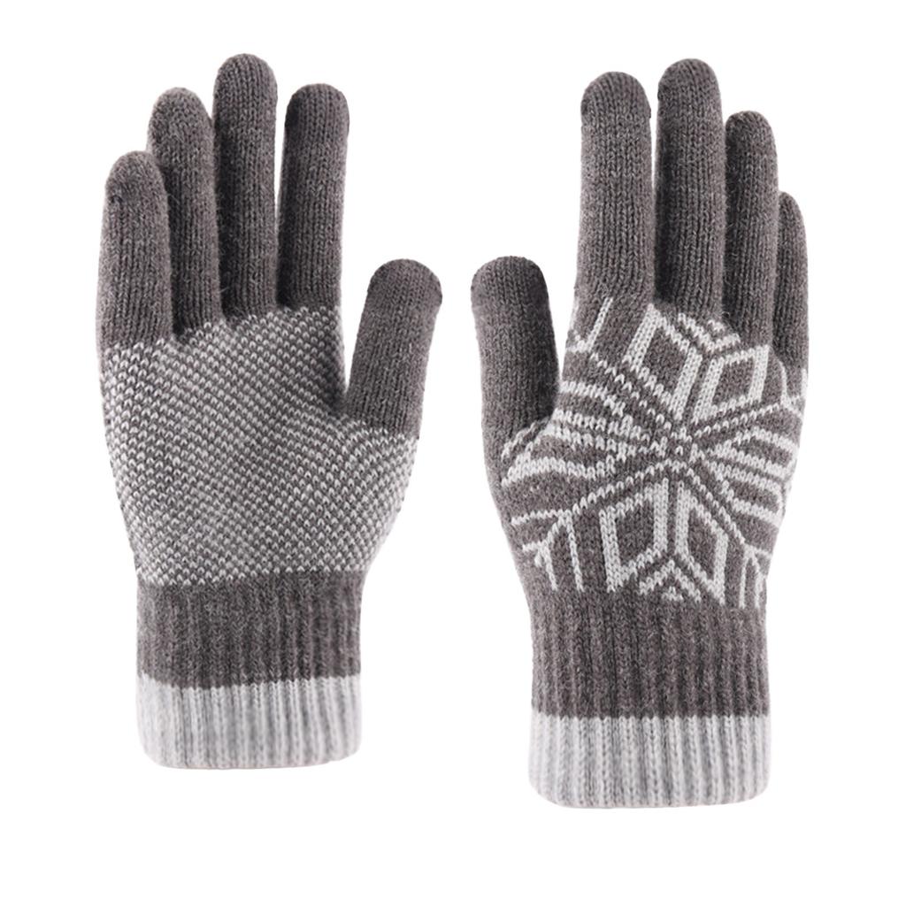 Winter Men Adult Plus Fall And Winter Thickened Knitted Warm Woolen Gloves