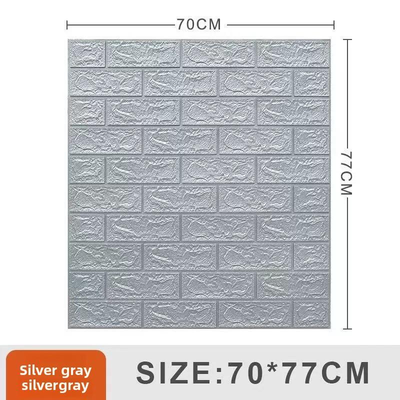 3D Tile Brick Wall Sticker Self-adhesive Waterproof Foam Wallpaper 10 Pcs 35x30cm