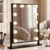 Makeup Mirror Black Hollywood 47x36cm Led Light Color Mirror X10