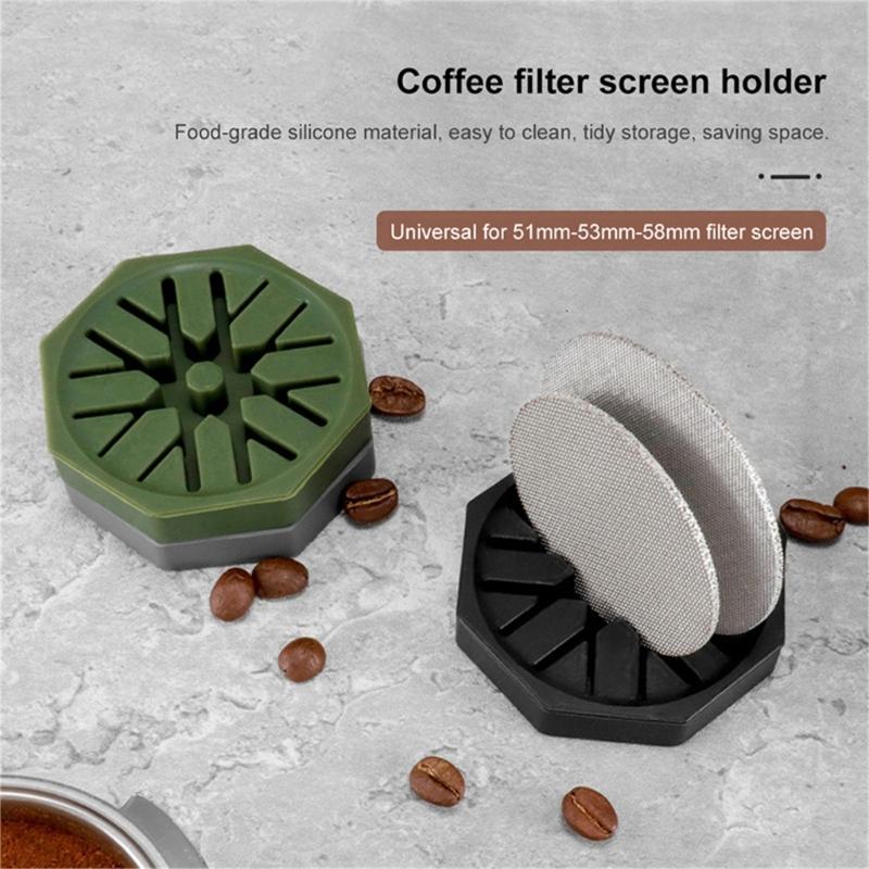 Silicone Espresso Puck Screen Holder Kitchen Storage Organization For 51/53/58mm Coffee Filter Espresso Latte Cappuccino