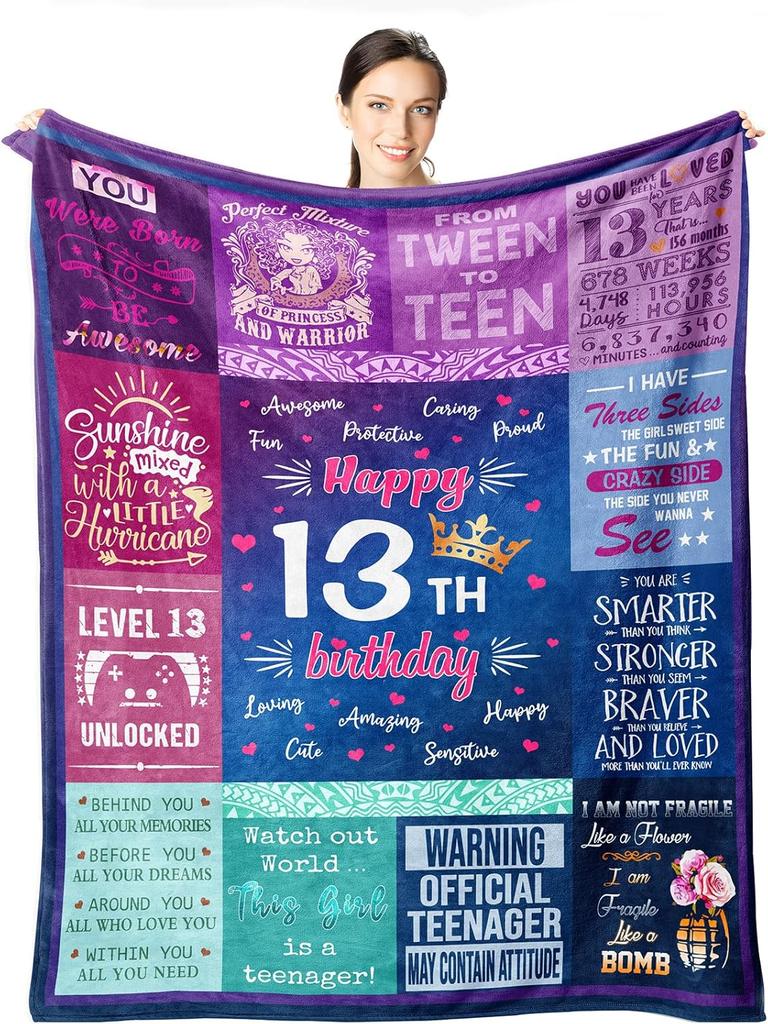 Wisegem x Blanket  Perfect Throw for Home  Garden  Cozy Decorative Teen Gift  Soft Textile for Her Room