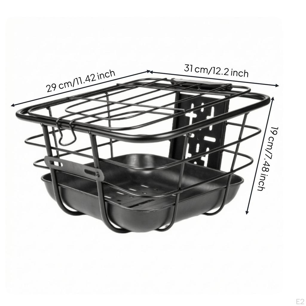 Wire Bike Basket with Tray Long-Lasting Front Anti-Rust for Cyclists