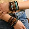 Kokosnussschale Holzperlen Perlen Weiche Keramik Perle Stein Leder Herren- und Damenarmbänder Armbänder Armbänder 11-teiliges Set