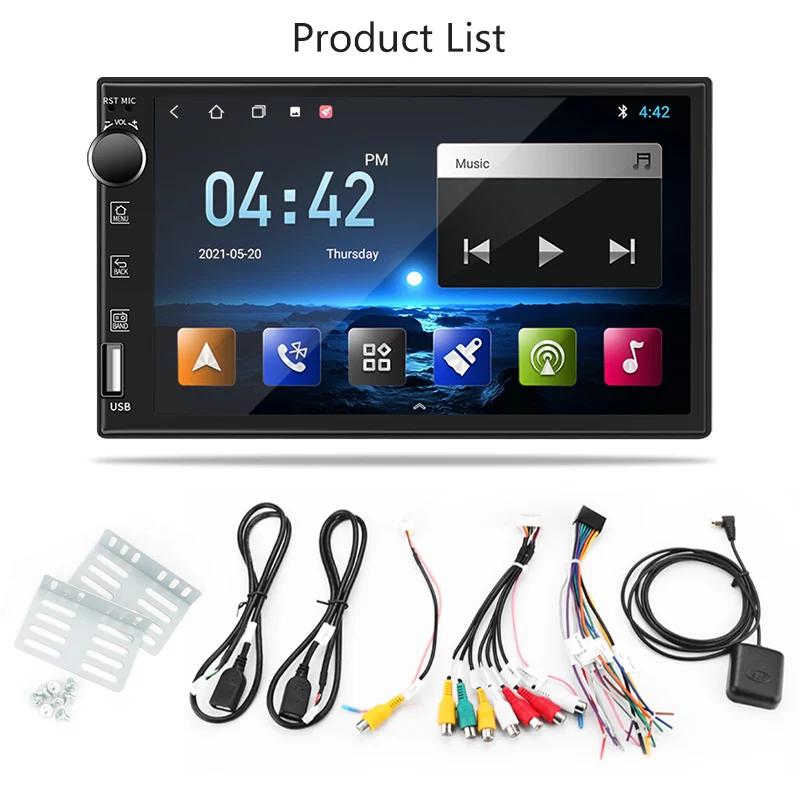 Universal 7 Inch 2 Din Android 12 Car Radio Multimedia Video Player For Nissan Kia Honda Toyota VW Ford Carplay Auto RDS DSP 4G