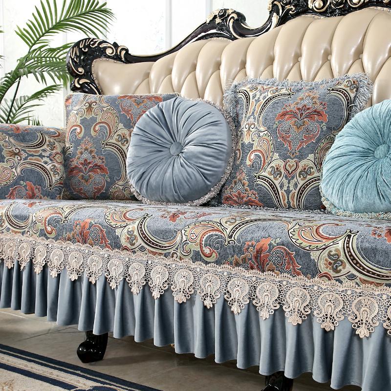 European Sofa Cushion Chenille Jacquard Fabric Sofa Cover Living Room Non-slip Slipcover Four Seasons Universal Armrest Towel