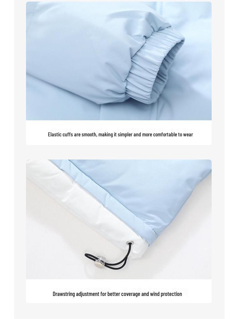 Vintervarmtjock bomullsjacka för män med raglanärmar och upprätt krage