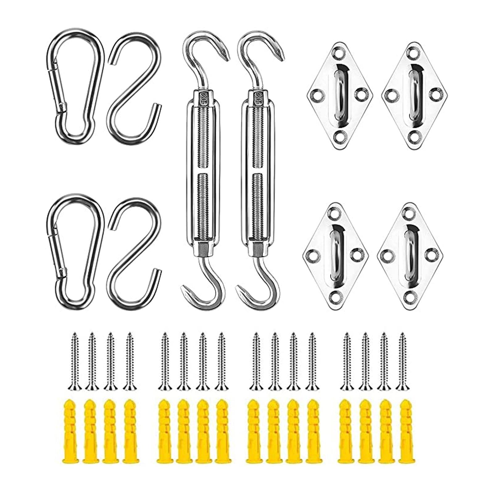 Igeteck Shade Sail Hardware Kit 304 Stainless Steel S Hook M6 Fastener Set For Awning Sunshade