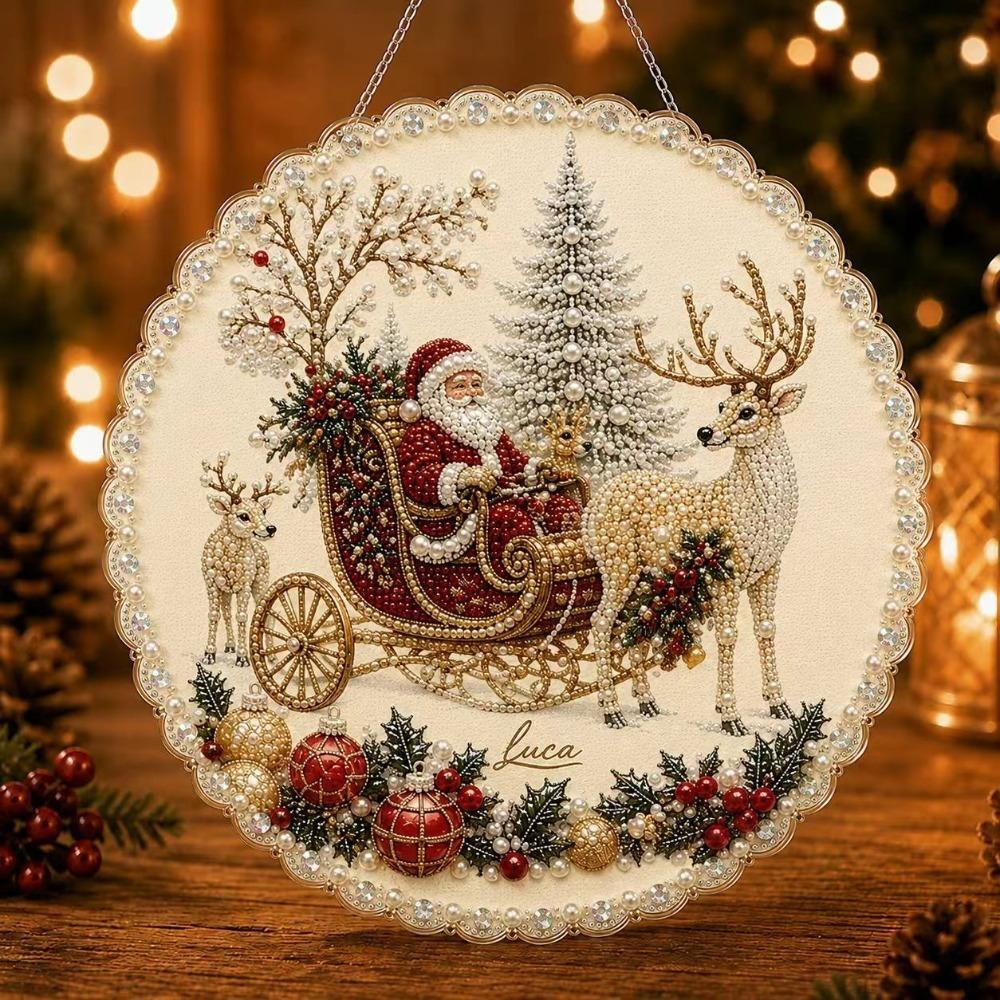 1 Set Hanging Ornament Diamond Painting Door Hanger Christmas Diamond Painting  Door Decoration