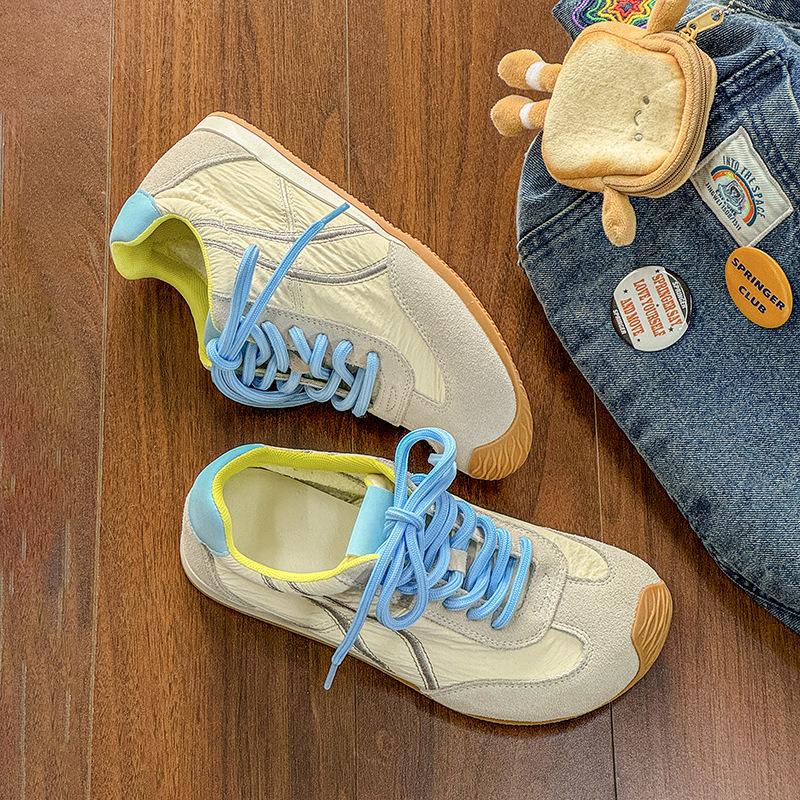 

Leather color matching shoes women s new spring fashion student casual sports shoes 35