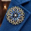 Vintage Flower Brooch Hollow Rhinestone Brooch, Floral Lapel Pin for Fashion Jewelry Women, Bling Badge Clothing Accessories Secure
