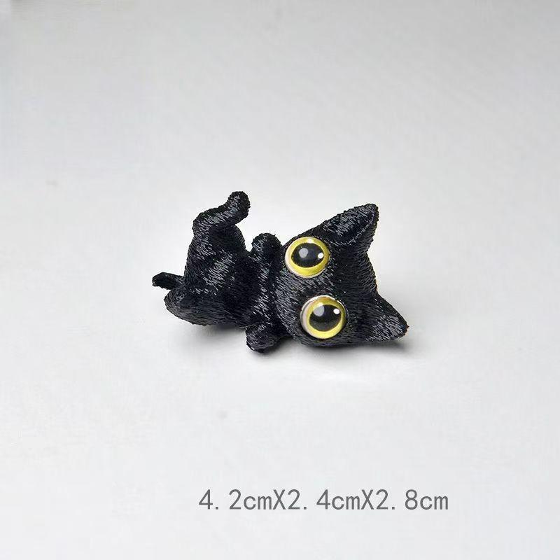 3D Printed Big-Eyed Cat Ornaments Mini Statues Miniature Cute Kitten Micro Landscape Crafts Small Ornaments Desktop Decoration