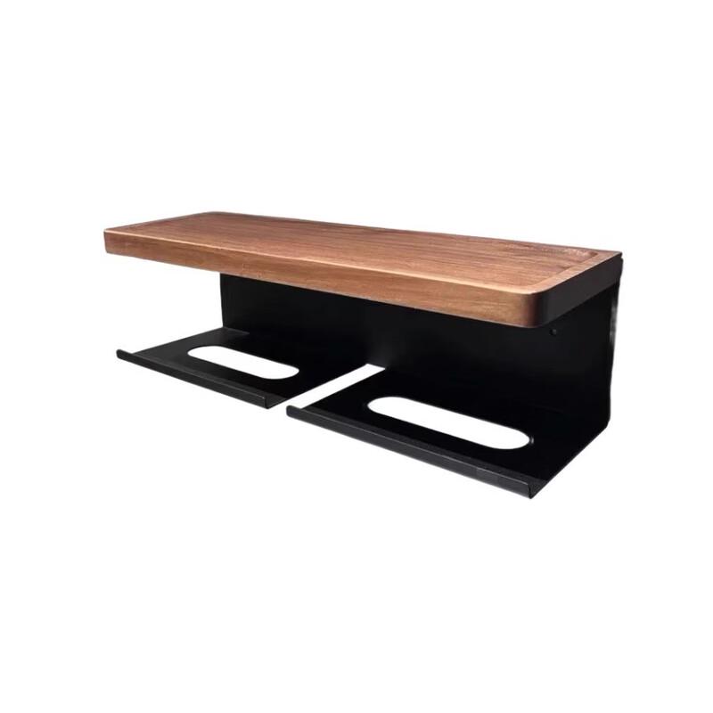 Walnut Wood Bathroom Tissue Holder with Hook