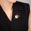 Elegant Plum Blossom Brooch Vintage Style Mother Of Pearl Inlay Luxury Womens Clothing Accessory Floral Design