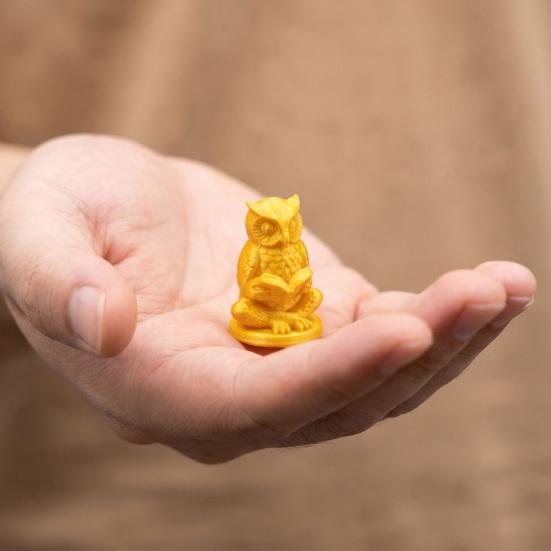 Meditation Owl Figurine 3D Printed Cute Reading Owl Statue Novelty Zen Yoga Animal Sculpture for Office Desktop Shelf Decor