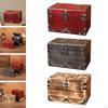 Retro Design Storage Box Jewelry Organizer Case Carfting Wooden Treasure Chest Vintage Style for