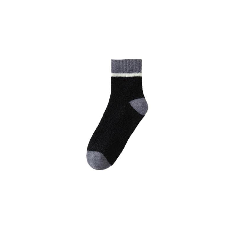 Men's Thick and Warm Short Socks for Autumn and Winter, Simple and Versatile Men's Mid-calf Socks in Multiple Colors