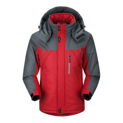Winter-Outdoor-Mantel, Stehkragen, Nackenschutz, Kapuze, langärmelig, dick gepolstert, kältebeständig, Reißverschluss, winddicht, Übergröße, Herren-Winterjacke