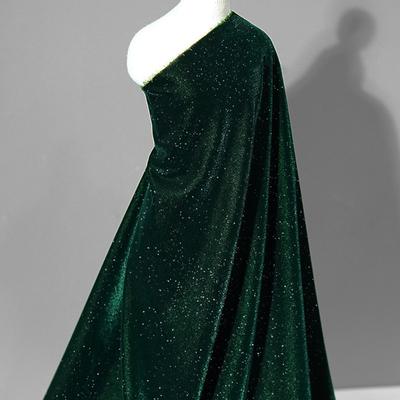 Velvet Fabric Glitter Starry Design Soft Smooth Non-Elastic Shiny Material DIY Sewing Wedding Dresses Banquet Gowns Cheongsam