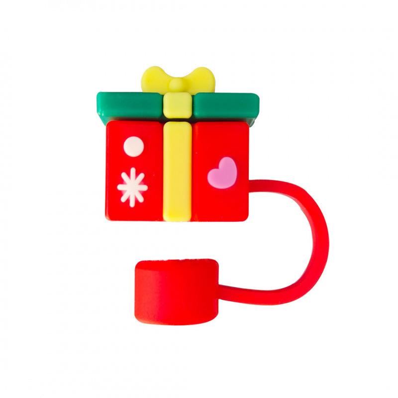 

1pcs 10mm Christmas Straw Cover Cap for Tumbler Cup Accessories Reusable Silicone Sippy Cap Stopper Dust Lids Plug Xmas Gifts