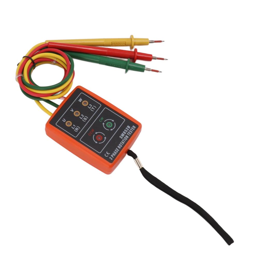 60V‑600V Three Phase Sequence Meter High Efficiency AC Phase Rotation Tester with LED Indicator Detector