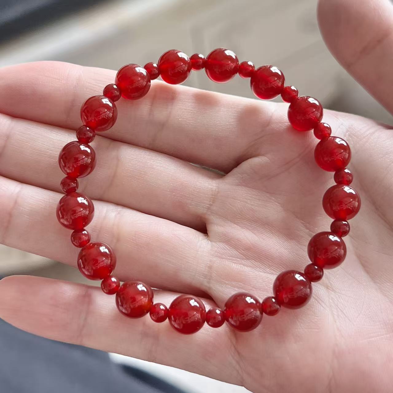 7A Ice Transparent Natural Chalcedony Agate Double Ring Bracelet Design Bracelet 5Asingle8MM