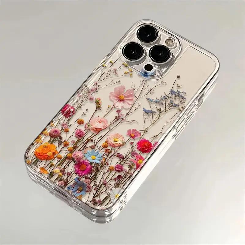 Cute Heart Daisy Clear Case for Samusng Galaxy S25 S24 Ultra S22 S23 S21 Plus FE S25Ultra 5G A55 A15 A16 A54 A35 A53 Soft Cover