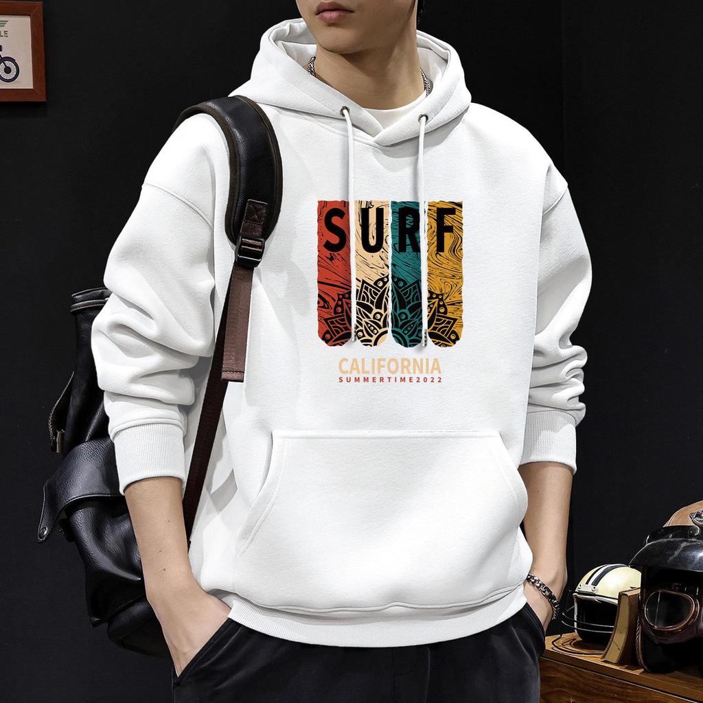 Men's Plus Velvet Hooded Sweatshirt - Heavyweight Autumn/Winter High-Street Style Trendy Jacket