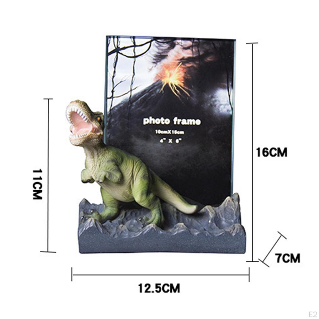 Cute Dinosaur Photo Frame, Statue, Crafts, Decorative, Ornament, Resin for Table Decor Photograph