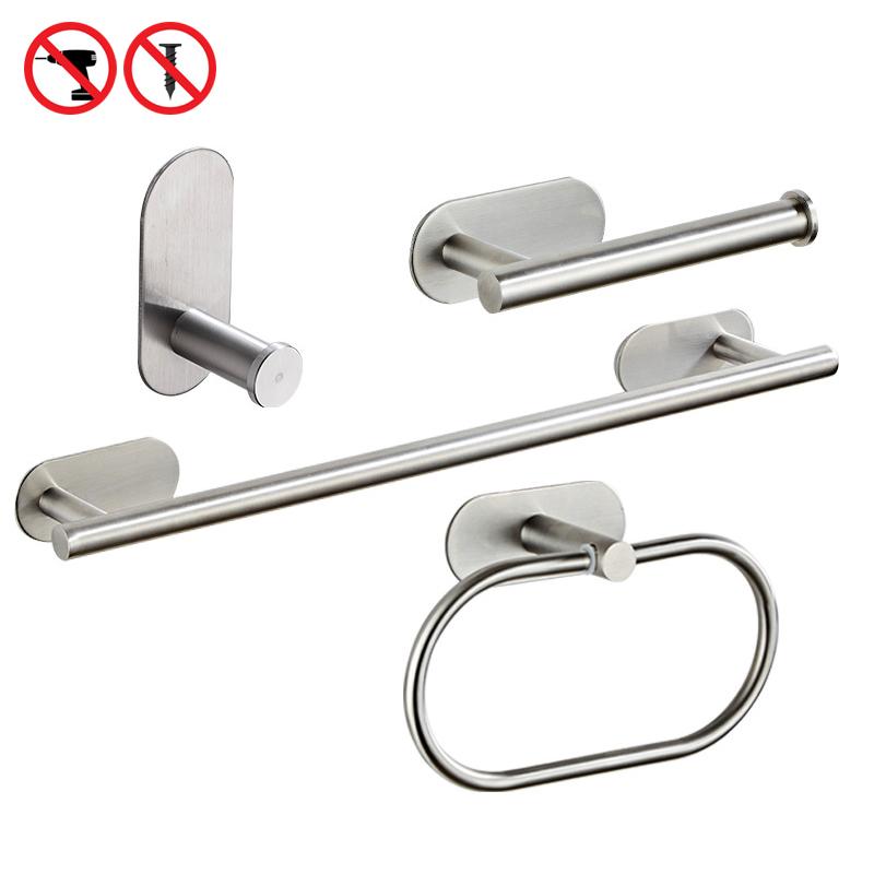 ELLEN Bathroom Hardware Set Brushed Gold Robe Hook Towel Bar Toilet Paper Holder Bath Bathroom Accessories EL1001G