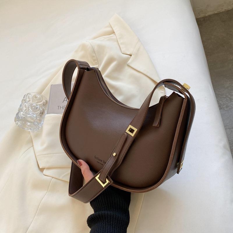 Neue High-End-Tasche, vielseitige Damentasche, Retro-Schultertasche, modischer breiter Schultergurt, Umhänge-Achseltasche.