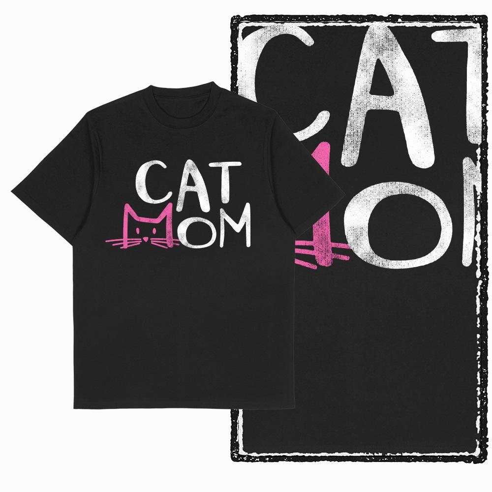Retro Cat Print Unisex T Shirt Black Cool Big Size Cotton Graphic tshirt For Unisex Unique Casual Vintage Unisex Tshirt Tee Shirt G55