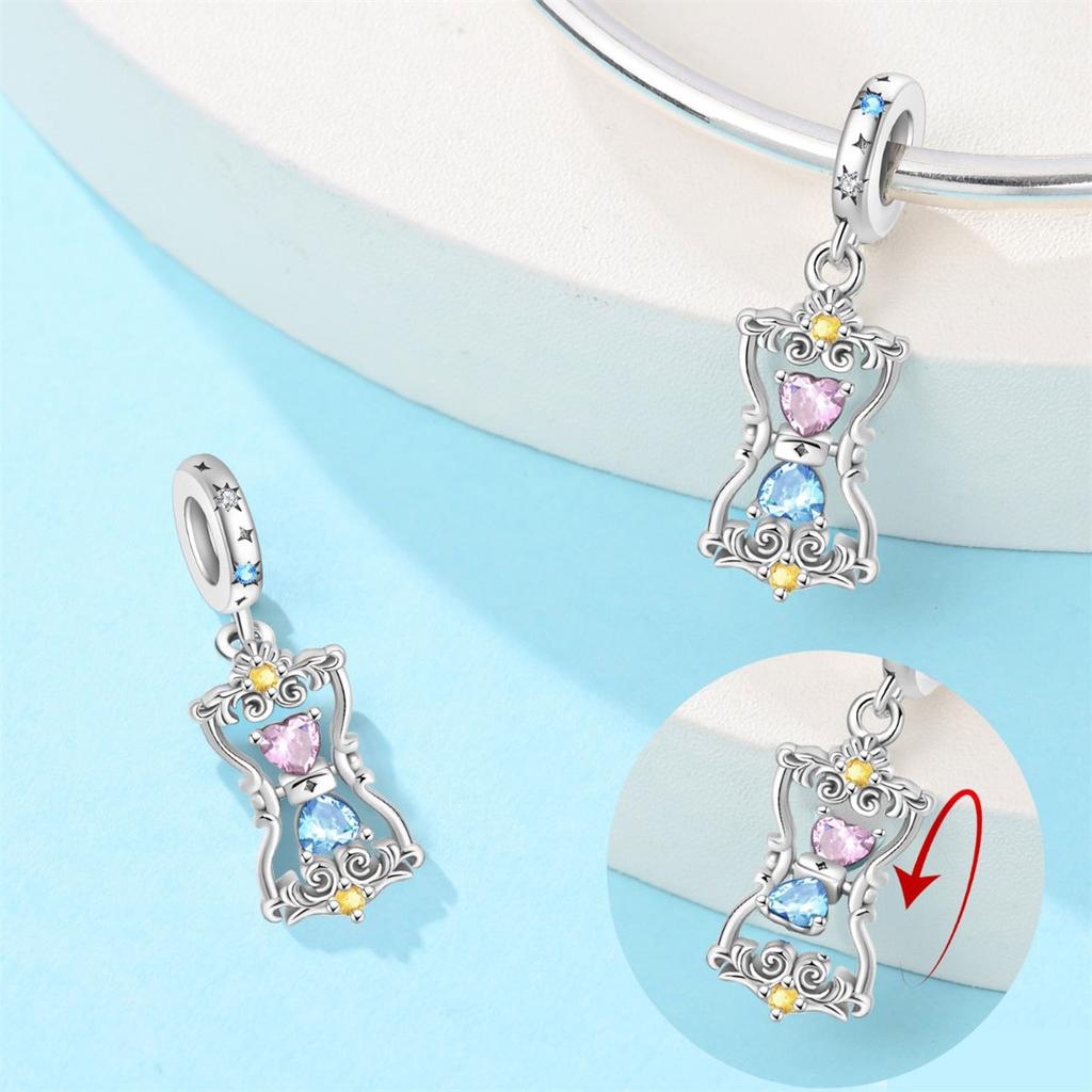 Family Charm Love Lucky Hourglass Charm Beads Diy Jewelry Necklace Bracelet Accessories