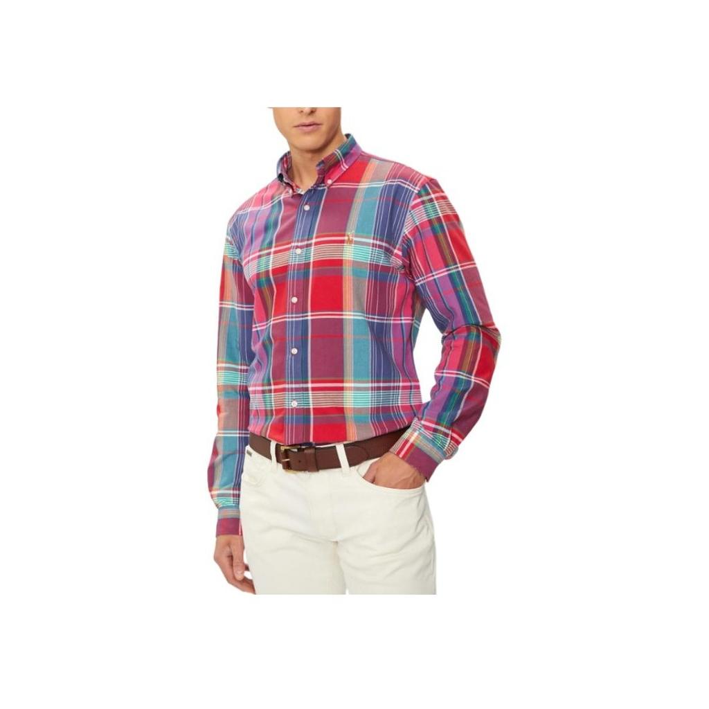Polo Ralph Lauren Plaid Polo Collar Long Sleeve Shirt Men shirts Multicolor 710944612-001